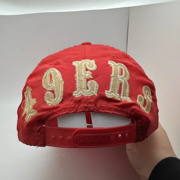 Vintage Apex One San Francisco 49ers NFL Hat Cap Red Gold OSFA Snapback